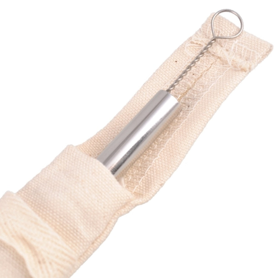 Stainless Steel Straw in an Organic Cotton Sleeve with Cleaning Brush
